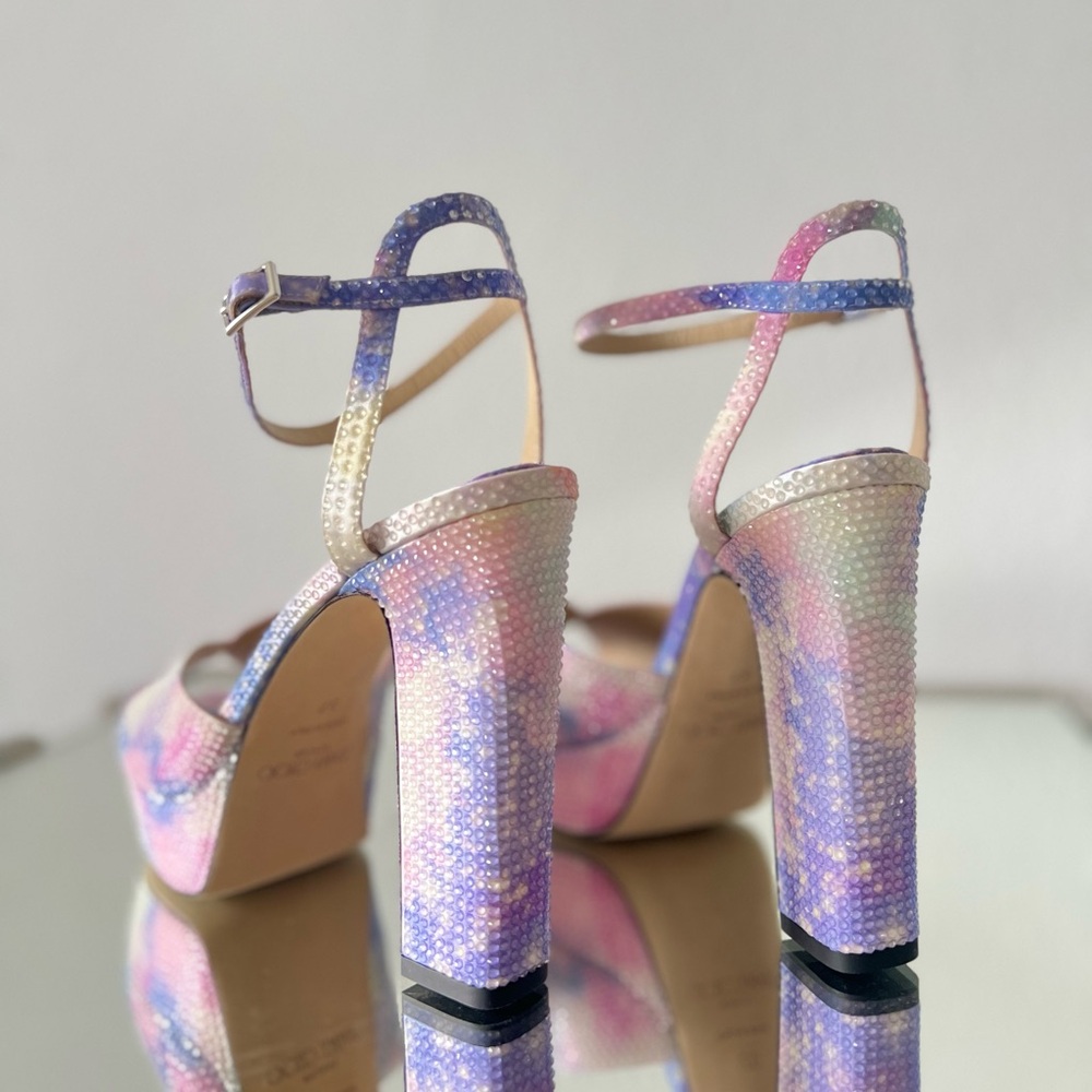 Jimmy Choo Sacaria Multicolor Crystal Platform Heels - Picture 11 of 16